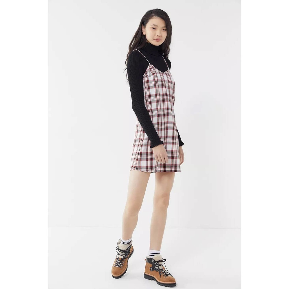 Urban Renewal Remnants Plaid Mini Slip Dress Size Medium Y2K‎ Clueless Academia